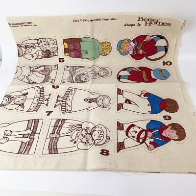 Rare Vintage Better Homes and Gardens 1976 DIY Color Filling Rag Doll 10 Figures-image