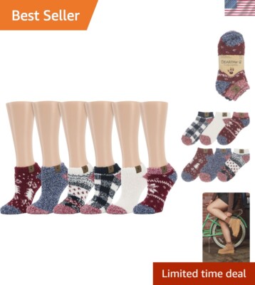 Everyday Comfort: 6-Pair Pack Cozy Lounge Socks for Women - One Size Fits Most-image