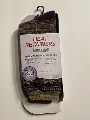 MUKLUKS SWEATER KNIT COZY SOFT HEAT RETAINERS THERMAL INSULATED SOCKS-image