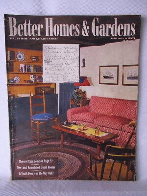 April 1945 WW2 Better Homes & Gardens Magazine Coca Cola, Cannon Towels, Ipana,-image