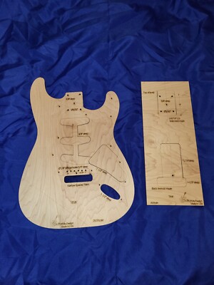 Guitar Body Template Standard S Shape4 Import Strat Bridge Tremolo 3ply-image