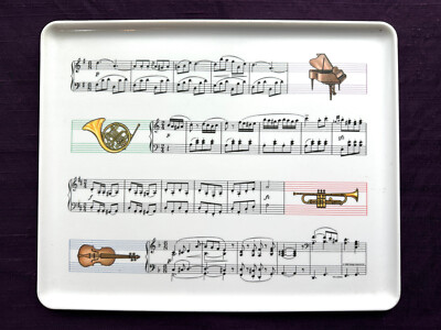 1988 Music Themed Melamine Tray Giannini Design Imports Made in Italy-image
