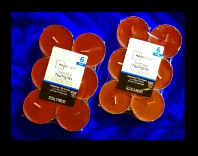 12 OVERSIZED tealight candles 2.2”Diameter x 0.9” H, RED, Burns up to 9 Hours-image