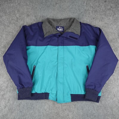 Vintage Woolrich Jacket Mens XL Teal GORE TEX Fleece Windbreaker Coat USA 90s-image