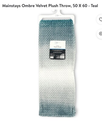 Teal Ombre Velvet Plush Throw – Cozy and Warm Bed/Living Room Accent 50x60-image