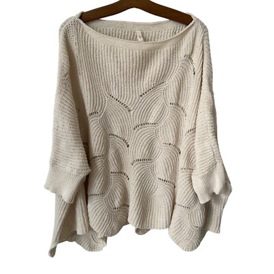Wishlist Chenille Pullover Sweater Women S/M Open Weave Pullover Cozy Oversized-image