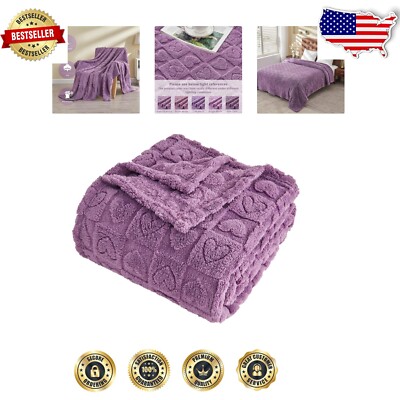 Premium Quality Lavender Heart Checkered Blanket 90