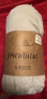 Premium Becky Cameron 2 Piece Duvet Cover Pewter Gray Home Twin & Twin X NEW!-image