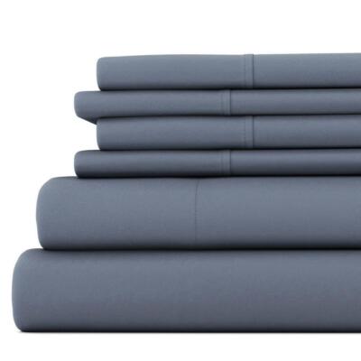 Becky Cameron Sheet Sets Solid Stone Microfiber Polyester Gray King 6-Piece-image