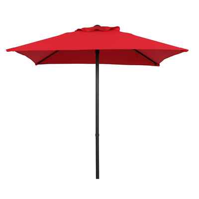 Mainstays 5' Square Red Patio Umbrella, Push-Up Function-image