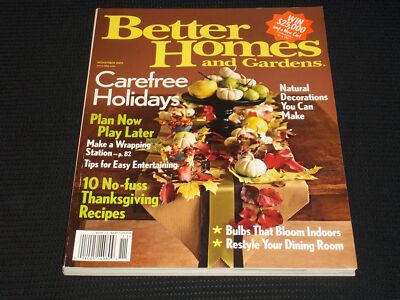2004 NOVEMBER BETTER HOMES & GARDENS MAGAZINE - CAREFREE HOLIDAYS COVER - E 4590-image
