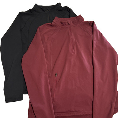 Women’s 2XL Soft Stretch Cozy 1/4 Zip Pullover Black Maroon Warm Fall Comfort-image