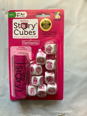 New Rory’s Story Cubes - Fantasia - 9 Cubes, 54 Images w/ Storage Bag-image