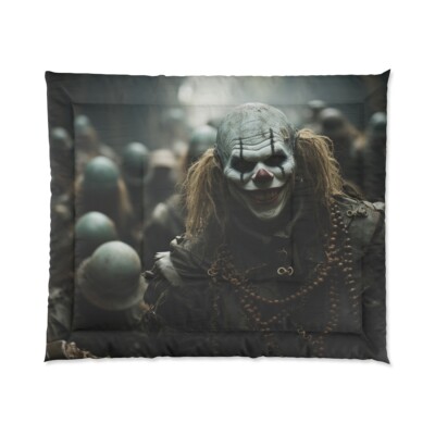 King Size Comforter Haunted House Clown Scary Horror Halloween Insane Metal Band-image