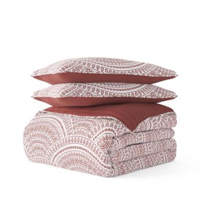 Becky Cameron Cal King Quilt Set w/ Sham 3-Pcs Microfiber Reversible Terracotta-image