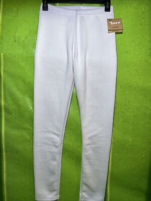 Just Cozy White Fleece Lined Super Soft Leggings - XS/S-image