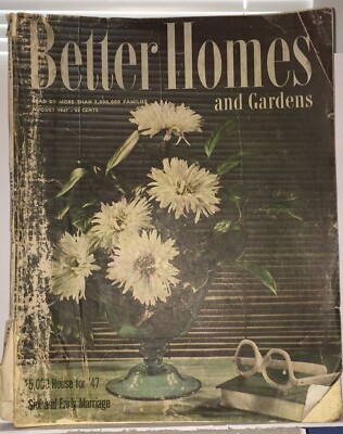 Better Homes & Gardens Magazine Aug 1947 Mid Century Decor Vintage Ads Recipes-image