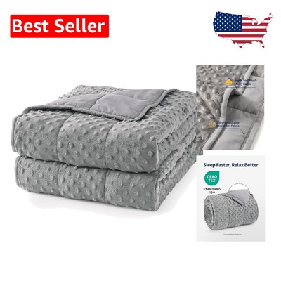 20 lbs Minky Dots Weighted Blanket for Adults - Cozy & Cooling Comfort 60x80-image
