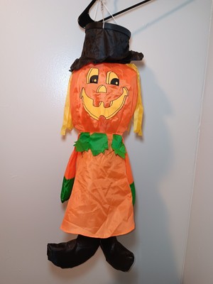 Vintage 90’s Retro Halloween Wind Sock Jack O Lantern Pumpkin 24 Inches Tall-image
