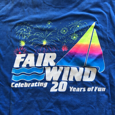 VTG Kona Hawaii Fair Wind Sailing Graphic T Shirt XL Single Stitch Made In USA-image