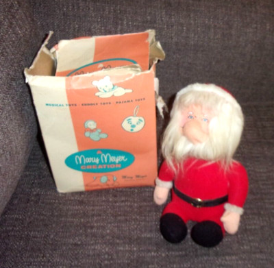 Vtg Mary Meyer Animated Santa Claus Wind-Up Plays Jingle Bells and Head Moves-image