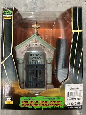 2002 Lemax Spooky Town Halloween Tomb of Sir Edgar Goodbody #24766A NEW VRY RARE-image