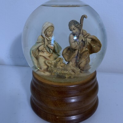 Fontanini Glitterdome 1988 Musical Wind Up Snowglobe Roman Inc Jesus WORKS-image