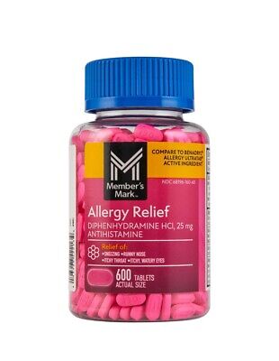 Member’s Mark Allergy Medication 600 Count Tablet 25mg Diphenhydramine EXP 03/28-image
