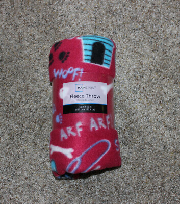 Choice of 5 Designs - Mainstay 100% Polyester Soft Fleece Throws 50 x 60-image