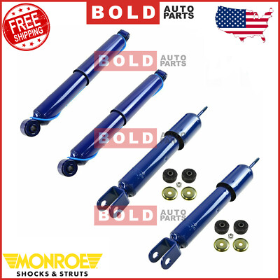 Monroe Front Rear Shock Absorbers Kit Complete Set of 4 for Chevy GMC Pickup 4WD-image