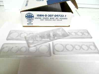 LOT 5 * 5 Coin Year or Mint Set Holders by Whitman 5 Complete pcs.  1c-50c-image