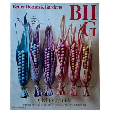 Nov 2024 Better Homes & Gardens Magazine Giving Thanks Cornhusk Crafts Cookbook-image