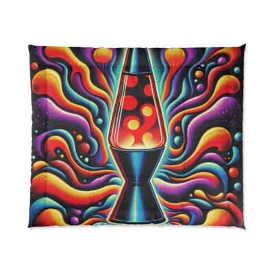 King Size Comforter Lava Lamp Psychedelic Trippy Stoner DMT Festival Funky Decor-image