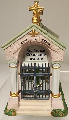 Lemax Spooky Town 24766A Tomb Of Sir Edgar Goodbody House Figure 2002 Lights Up-image