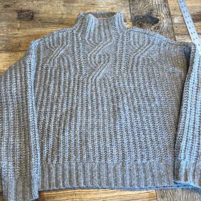 Aerie Cozy Sweater Taupe Heather Size Medium Mock Neck-image