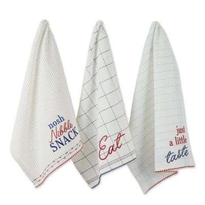 Set of 3 Design Imports Asst What'S Cookin' Embellished Dishtowel 2025-image