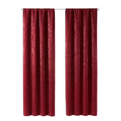 Mainstays Shimmer Rod Pocket Blackout Curtains, Set of 2, Merlot Burgundy-image
