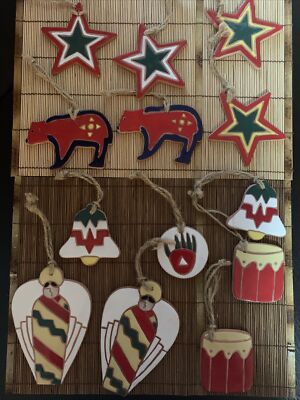 13 Christmas Holiday Ornaments Southwest Design Redware Hill Country Imports-image