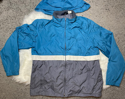 VTG 90s Woolrich Blue Full Zip Vent Windbreaker Jacket Large-image