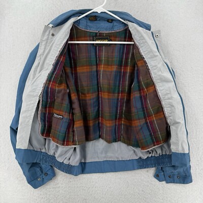 Vintage Haggar Bomber Jacket Mens Medium Blue Thinsulate Removable Liner Plaid-image