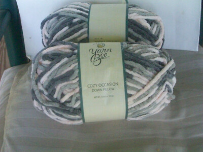 YARN BEE COZY OCCASION COLOR IS DOWN PILLOW #14 LOT OF 2-image