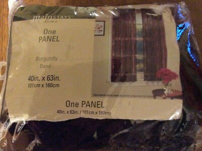 BURGUNDY  PANEL CURTAINS 40 X 63 NEW-image