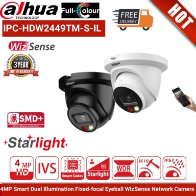 Dahua AI Wizsense 4MP Starlight IP Camera PoE Smart Dual ligh IPC-HDW2449TM-S-IL-image