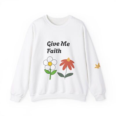 Floral Faith Crewneck Sweatshirt, Inspirational Gift, Cozy Pullover, Spring-image