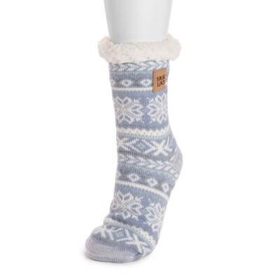 Women's MUK LUKS Super Cozy Patterned Cabin Gripper Socks-Size: L/XL (8-10)-image