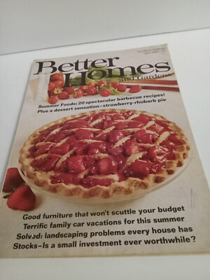 Better Homes and Gardens Magazine June 1966 Summer Recipes BBQ Decor Furniture-image