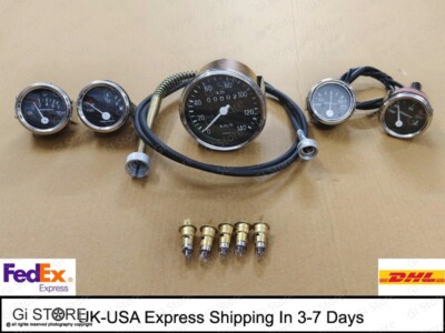 Complete Speedometer With Mechanical Temp Gauge Willys Jeep- Km Per Hr-image