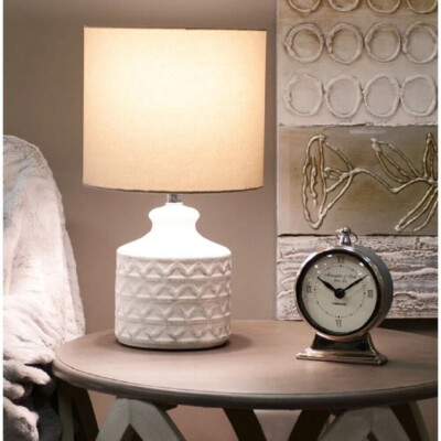 Better Homes & Gardens Diamond Weave Ceramic Table Lamp with LED Bulb-image