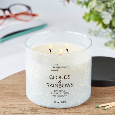 3-Wick Wrapped Clouds & Rainbows Scented Candle, 14 oz Burn Time 65 h-image