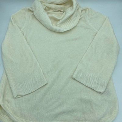 Soft Surroundings Chenille Sweater Cream Cowl Neck Cozy Winter Lounge Medium-image